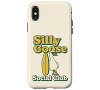Silly Goose Social Club Surfing Goose Surfboard Humor Case for iPhone X/XS