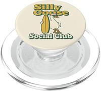 Silly Goose Social Club Surfing Goose Surfboard Humor PopSockets PopGrip for MagSafe