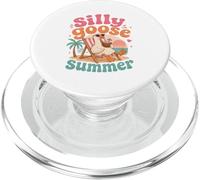 Silly Goose Summer Cute Beach Relaxing Goose Design PopSockets PopGrip for MagSafe