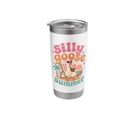Silly Goose Summer Cute Beach Relaxing Goose Design Stainless Steel Insulated Tumbler