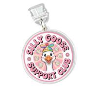 Silly Goose Support Club Charms for Kindle for Phone, Dust Plug Charm 1.5 Inches Funny Mental Health, Cute Duck, Meme Lightning/Type C Charging Port Acrylic Material Accessories for E-Reader Gifts