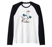 Silly Goose Yogi Meditation Raglan Baseball Tee
