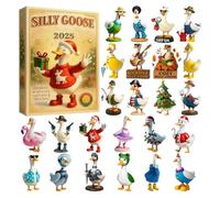 Silly Gooses Advent Calendars 2025 | 24 Days Ducks Ornaments Christmas Countdown Calendar 2025 | 2D Funny Animals Pendants Advent Calendars | Quirky Gooses Figurines Christmas Tree Decorations