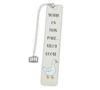 Silly Gooses Bookmarks with Pendant Creative Book Markers Metal Page Markers Lovely for Students Teachers Silly Gooses Creative Page Marker Metal Reading