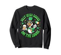 Silly Irish Goose on the Loose St Patricks Day Fun Ireland Sweatshirt