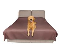 SILLY LEGACY Thin Reversible Waterproof Protective Cover or Liner for Bed or Couch, for Dogs and Cats (Extra large 244 x 254 cm, Brown)