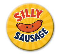 Silly Novelty Badge - 76mm Silly Sausage Funny Pin Badge Button Gift 0526