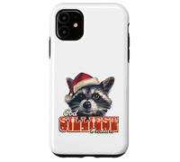 Silly Raccoon Santa Hat Christmas Animal Humor Case for iPhone 11