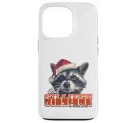 Silly Raccoon Santa Hat Christmas Animal Humor Case for iPhone 13 Pro