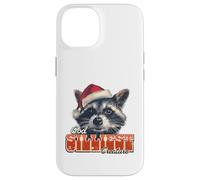 Silly Raccoon Santa Hat Christmas Animal Humor Case for iPhone 14