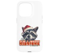 Silly Raccoon Santa Hat Christmas Animal Humor Case for iPhone 15 Pro