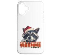 Silly Raccoon Santa Hat Christmas Animal Humor Case for iPhone 16 Plus