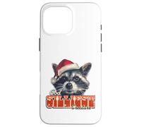 Silly Raccoon Santa Hat Christmas Animal Humor Case for iPhone 16 Pro Max