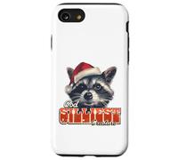 Silly Raccoon Santa Hat Christmas Animal Humor Case for iPhone SE (2020) / 7/8