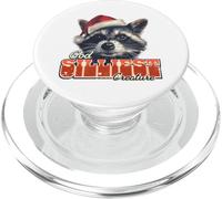 Silly Raccoon Santa Hat Christmas Animal Humor PopSockets PopGrip for MagSafe