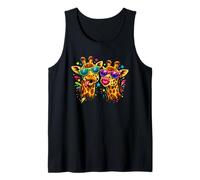 Silly Retro Giraffes with Sunglasses Funny Zoo Animal Tank Top