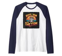 Silly RIZZ 'EM with TISM Otter Autism Dad Support Inclusion Raglan Baseball Tee