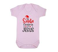 Silly Santa Xmas is for Jesus Baby Grow Vest, 6-12 Months, Pastel Pink