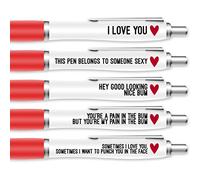 Silly Sentiments Nice Bum Pen Pack - Valentines Gift Pen Pack - Funny Stationery Novelty Gift for Friends - Office Desk Accessories