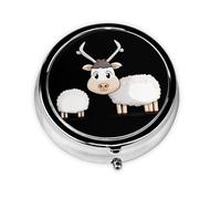 Silly Sheep Mini Round Pill Box, can be Put into Wallet, Pocket, Light and Convenient, 3 Compartment Pill Box, Portable Pill Box,