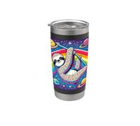 Silly Sloth Swinging from a Rainbow in Outer Space Stainless Steel Insulated Tumbler