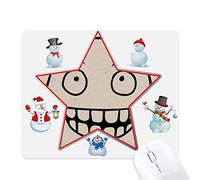 Silly Smile Black Happy Pattern Christmas Snowman Family Star Mouse Pad