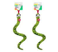 Silly Snakes Dog Toy - Green - Pack of 2 - Watch Your Dog Play for Hours - the Crinkle and Squeak Will Keep Them Happy - One Size