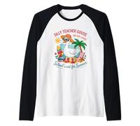 Silly Teacher Goose On The Loose School's Out For Summer Raglan Baseball Tee