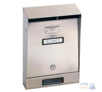 Silmec S.R.L. Stainless Steel Mailbox 001 With Roof 12.8X8.7X3.0/4.3