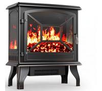 Silonn 24″/60cm Corner Electric Fireplace Heater, 4777 BTU Portable Heater, Smart App & Remote Control, Low Noise, 5 Brightness Levels, Temp & Timer for Living Room Bedroom