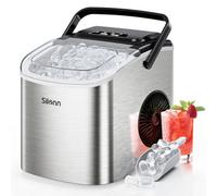 Silonn Countertop Ice Maker Machine Stainless Steel - Fast Ice Machine With Self-Cleaning Function