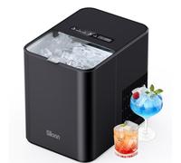 Silonn Ice Maker Countertop, Portable Ice Machine, 8 Bullet Ice Cubes in 6 Mins, 12kg/24H, Self-Cleaning Ice Maker, 2 Ice Sizes for Kitchen, Home, Office, Party & RV Camping