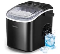 Silonn Ice Maker Countertop, Portable Ice Machine, 9 Bullet Ice Cubes in 6 Mins, 12kg/24H, Self-Cleaning Ice Maker with Scoop & Basket, 2 Ice Sizes for Home Kitchen Office Bar Party
