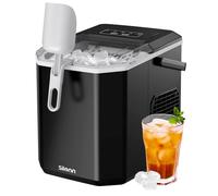 Silonn Ice Maker Countertop, Portable Ice Machine with Carry Handle, Self-Cleaning Ice Cube Makers with Basket and Scoop, 9 Cubes in 6 Mins, 12 KG per Day, Ideal for Home, Kitchen, Camping, RV