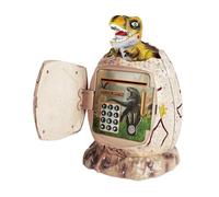 Silpio Piggy Bank Dinosaur Easy Reset with Default 0000 PIN | Easy operation: default PIN 0000, reset by battery removal for quick access control.