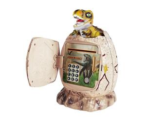 Silpio Piggy Bank Dinosaur Easy Reset with Default 0000 PIN | Easy operation: default PIN 0000, reset by battery removal for quick access control.
