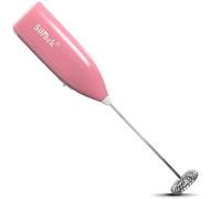 Silreck Milk Frother Handheld - Powerful Electric Coffee Frother for Latte, Cappuccino & Matcha, Stainless Steel Whisk, Fast Foam in Seconds, Portable Battery Operated, (Pink)