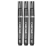 Silriku 3Pcs Silver Mirror Marker Pens Set Paint Markers Pen Permanent Art Silver Mirror Chrome Marker 3mm