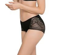SilRiver 100% Mulberry Silk Lace Underwear for Women - Comfortable French Knickers, Soft Breathable & Quick Dry (X-Large,Black)