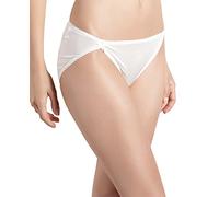 SilRiver Women's 100% Real Silk Bikini Panties High Cut Breathable, White L