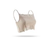 SilRiver Womens Silk Half Lace Cami Top Mini Camisole Bendeau for Lady Girls Bralette (Medium, Nude)