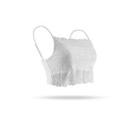 SilRiver Womens Silk Half Lace Cami Top Mini Camisole Bendeau for Lady Girls Bralette (Medium, White)