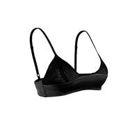 SilRiver Womens Silk Satin Triangle Bralette U-Shaped Bra Delicate Brassiere (for A-C Cups) Black