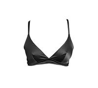 SilRiver Women's Silk Soft Cup Wireless Bra Bralette Top with Smooth Satin (Black, L)