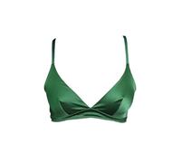 SilRiver Women's Silk Soft Cup Wireless Bra Bralette Top with Smooth Satin (Hunter Green, M)