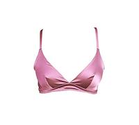 SilRiver Women's Silk Soft Cup Wireless Bra Bralette Top with Smooth Satin (Light Purple, M)