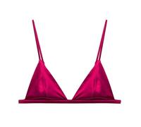 SilRiver Women's Silk Soft Cup Wireless Bra Triangle Bralette Top with Smooth Satin, Feminine and Functional Wire-Free Bra (for A-C Cups) (Medium, Rose Violet)