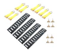 Silscvtt Black and Yellow 20 Pack 2 Foot E-Track Tie Down Rail Kit 4 Pack Rails 8 O-Ring Anchors and 8 Rope Tie Offs Replacement for Trailers Van ATV Downs Heavy Loads Up to 2000 Lbs
