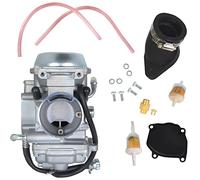 Silscvtt Carburetor Carb with Intake Manifold Boot Replacement for Suzuki Quadrunner 250 1990-1999 LTF250