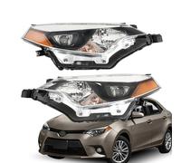 Silscvtt Headlights Front Head Lamps Replacement for 2014 2015 2016 Toyota Corolla Built in LED Projector Headlights Pair Left+Right Side (Passenger Driver Side)